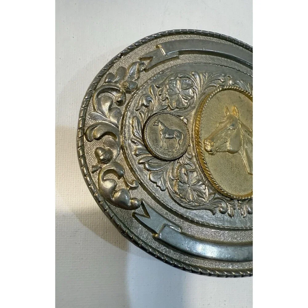 Vintage 1979 LTC Western Prod Co Belt Buckle Bronco Rodeo Horse Cowboy